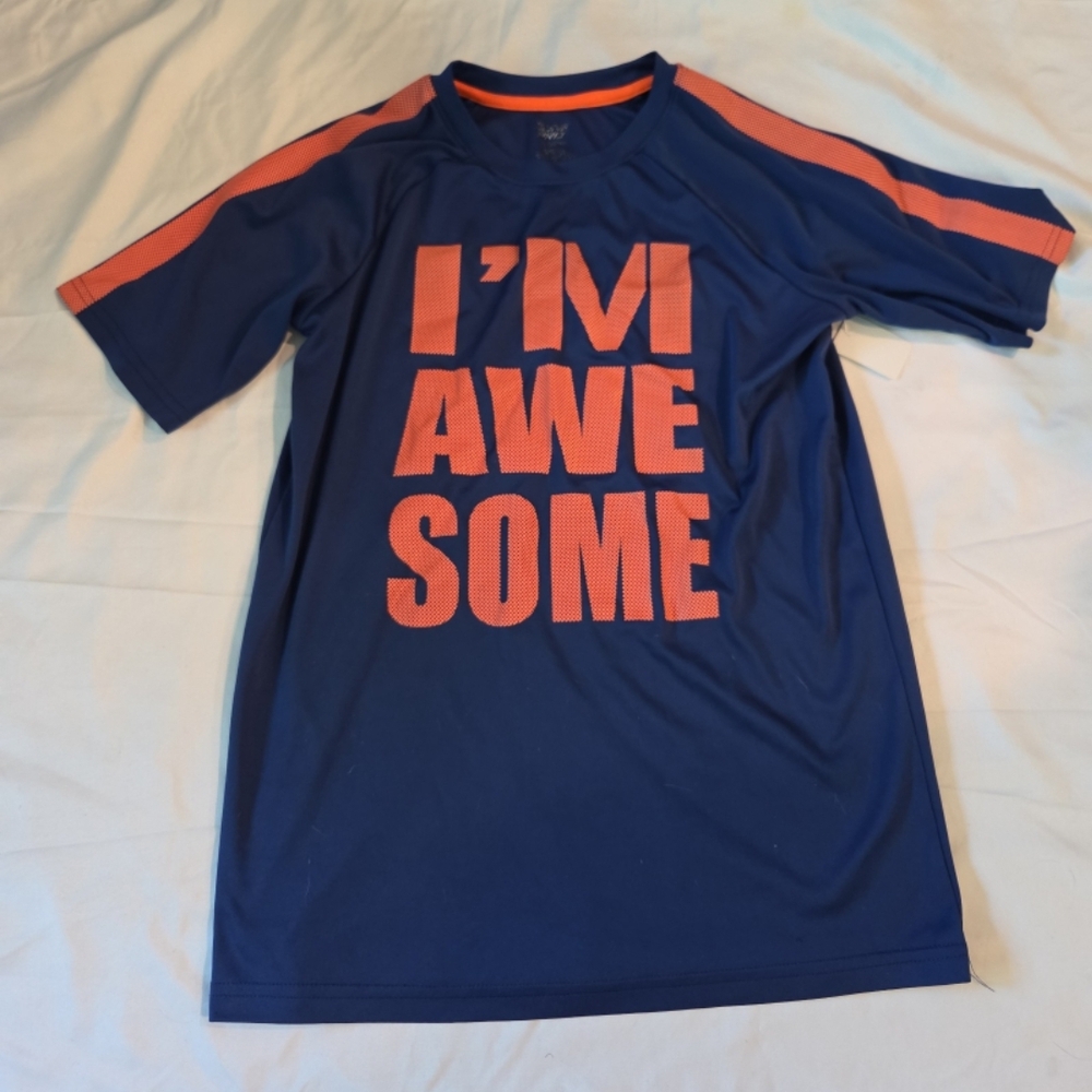 Zone pro boys size 10-12 blue athletic awesome shirt #WT4